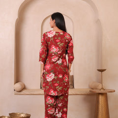 Floral Printed Top With Palazzo Co-Ords