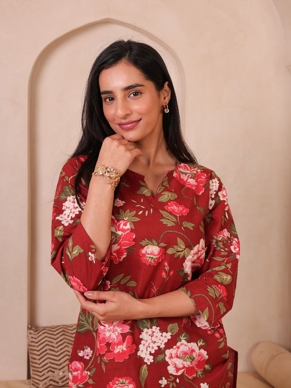 Floral Printed Top With Palazzo Co-Ords