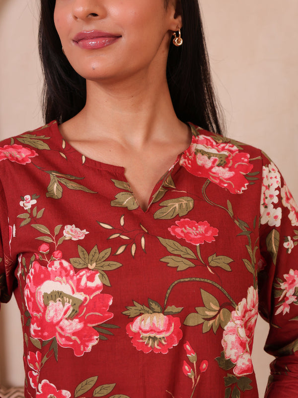 Floral Printed Top With Palazzo Co-Ords