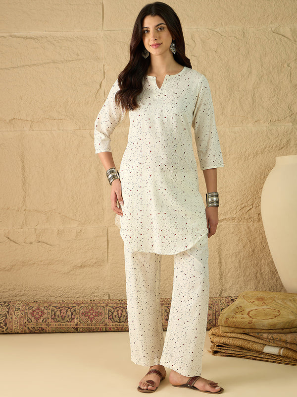 Cotton Printed Top with Palazzos