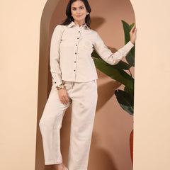 Embroidered Shirt with Trousers