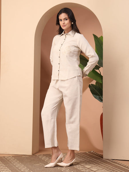 Embroidered Shirt with Trousers