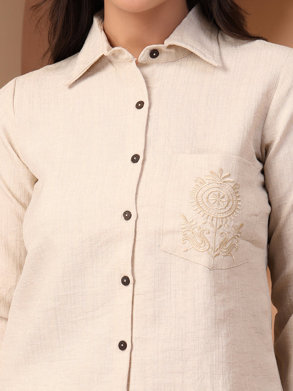 Embroidered Shirt with Trousers