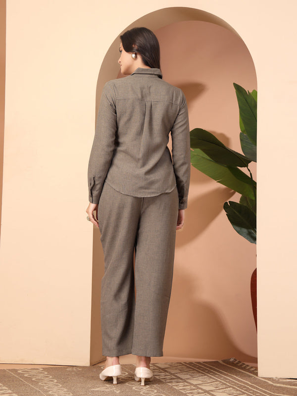 Embroidered Shirt with Trousers