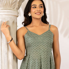 Women Ethnic Motifs Printed Cotton Peplum Top