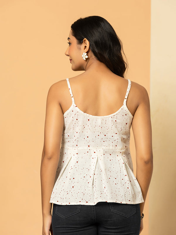 Women Ethnic Motifs Printed Cotton Peplum Top