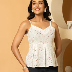 Women Ethnic Motifs Printed Cotton Peplum Top