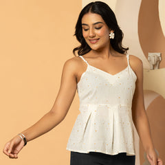 Women Ethnic Motifs Printed Cotton Peplum Top