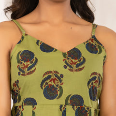Women Floral Printed Pure Cotton Peplum Top