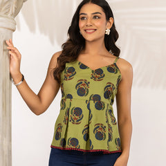 Women Floral Printed Pure Cotton Peplum Top
