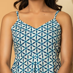 Geometric Printed Pure Cotton Peplum Top