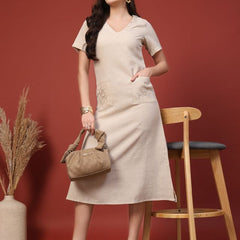 Embroidered Jacquard A-Line Midi Dress